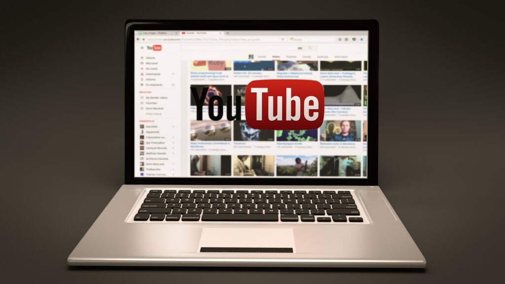 Making Money Online Without spending money- an image of a youtube laptop